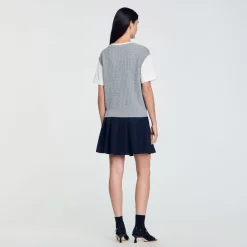 Femme SANDRO Pull En Maille Bimatières