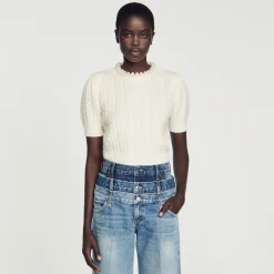 Femme SANDRO Pull En Maille Câblée