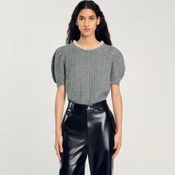 Femme SANDRO Pull En Maille Câblée