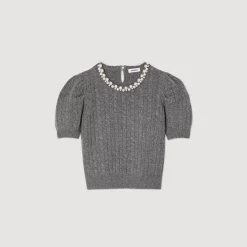 Femme SANDRO Pull En Maille Câblée