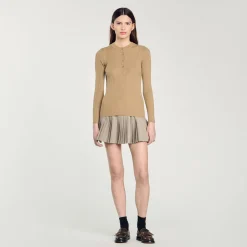 Femme SANDRO Pull En Maille Côtelée