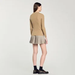 Femme SANDRO Pull En Maille Côtelée