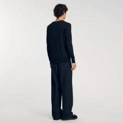 Homme SANDRO Pull En Maille Fine