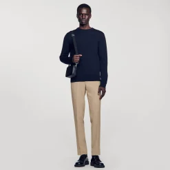 Homme SANDRO Pull En Maille Fine En Laine