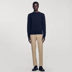 Homme SANDRO Pull En Maille Fine En Laine