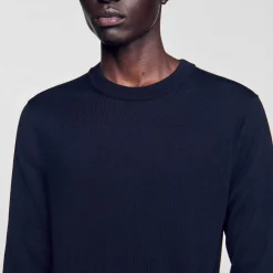 Homme SANDRO Pull En Maille Fine En Laine