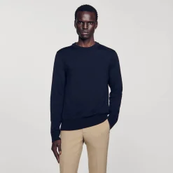 Homme SANDRO Pull En Maille Fine En Laine