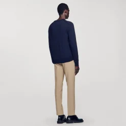 Homme SANDRO Pull En Maille Fine En Laine