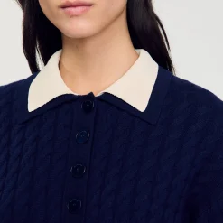 Femme SANDRO Pull En Maille Torsadée