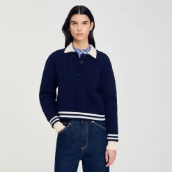 Femme SANDRO Pull En Maille Torsadée