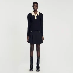 Femme SANDRO Pull Polo En Maille
