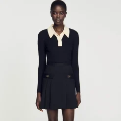 Femme SANDRO Pull Polo En Maille