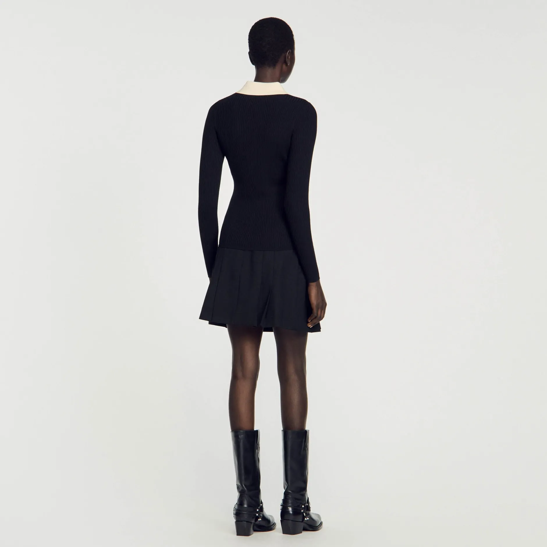 Femme SANDRO Pull Polo En Maille