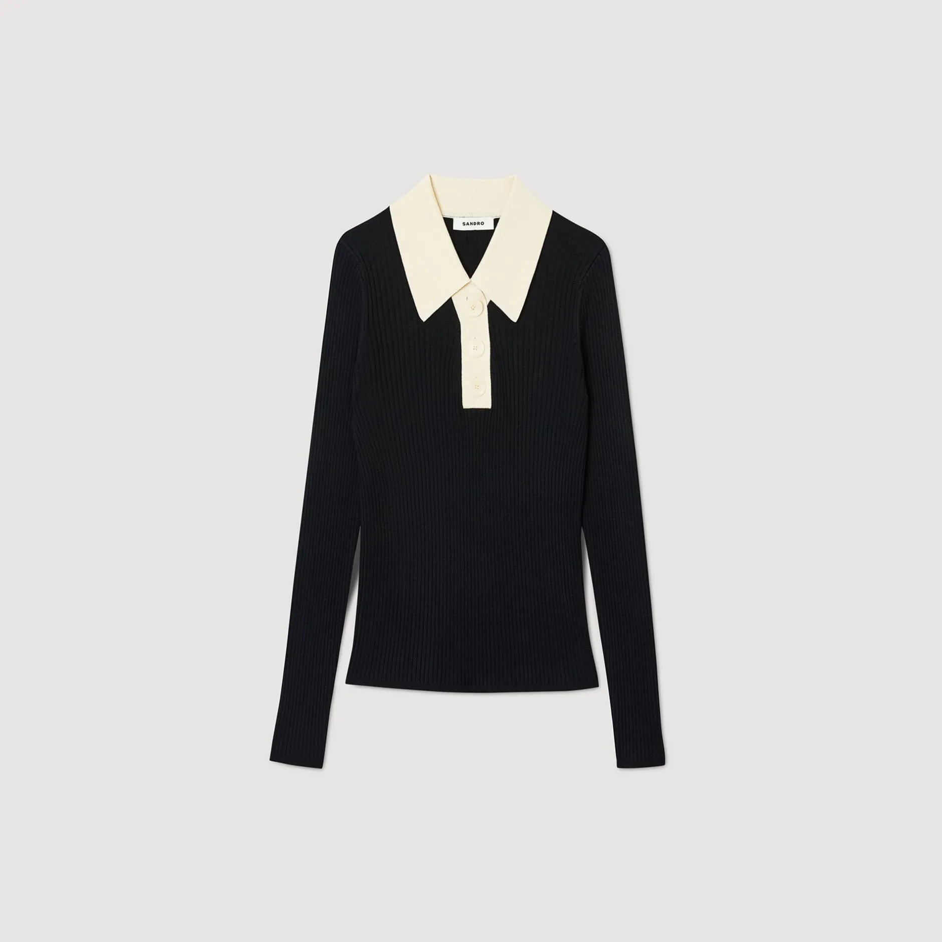 Femme SANDRO Pull Polo En Maille