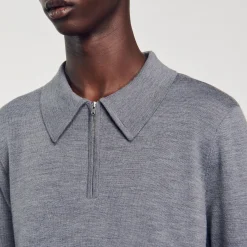 Homme SANDRO Pull Polo En Maille