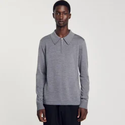 Homme SANDRO Pull Polo En Maille