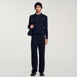 Homme SANDRO Pull Polo En Maille