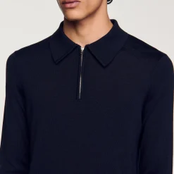 Homme SANDRO Pull Polo En Maille