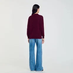Femme SANDRO Pull Torsadé à Col Polo