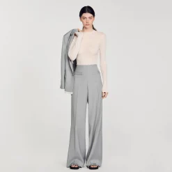 Femme SANDRO Pull Transparent Strassé