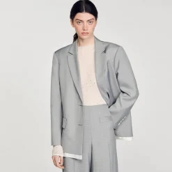 Femme SANDRO Pull Transparent Strassé