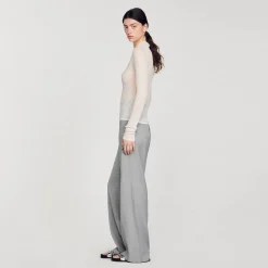 Femme SANDRO Pull Transparent Strassé