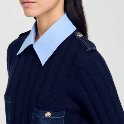 Femme SANDRO Pull Trompe L'œil