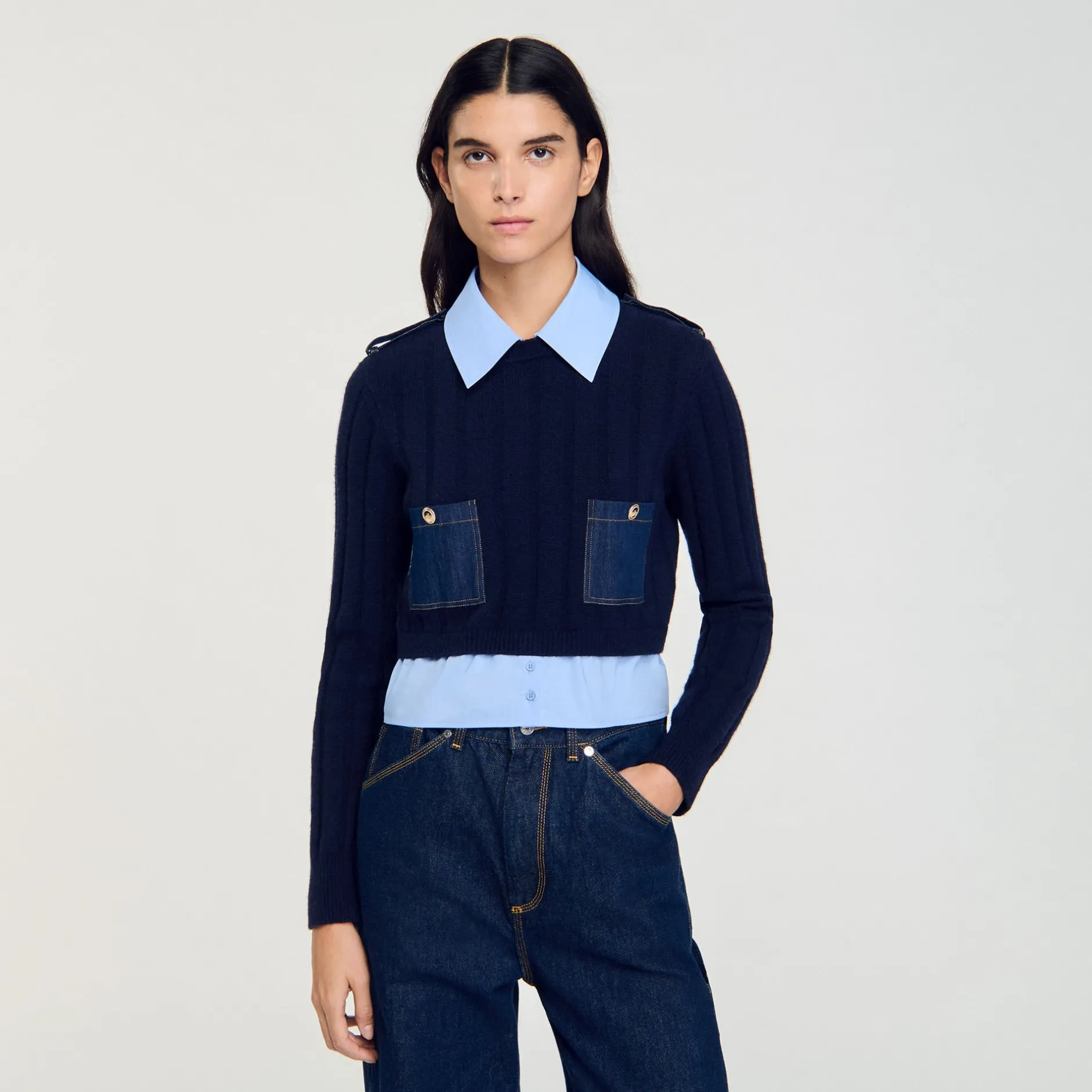 Femme SANDRO Pull Trompe L'œil