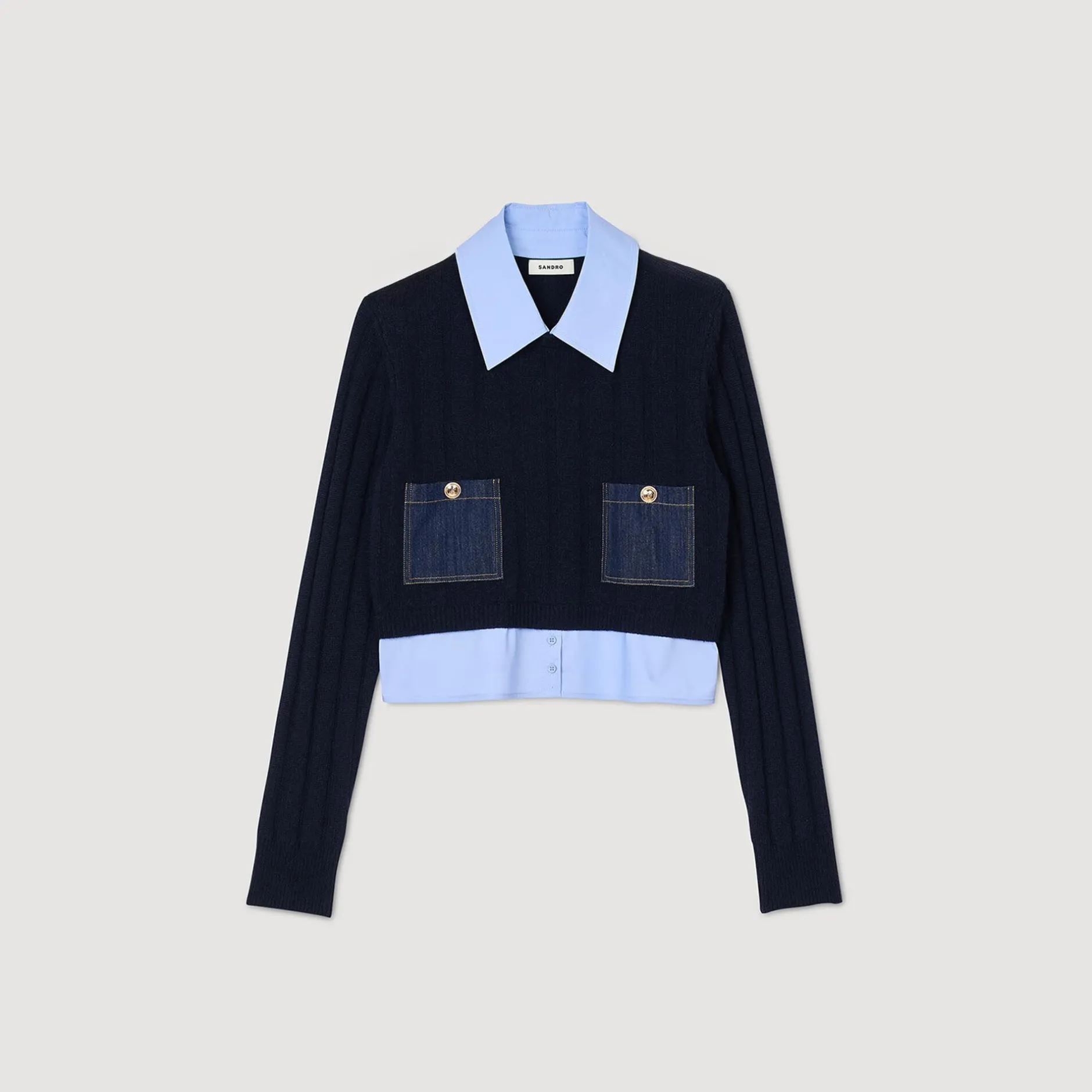 Femme SANDRO Pull Trompe L'œil