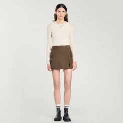 Femme SANDRO Pull Trompe L'œil En Laine