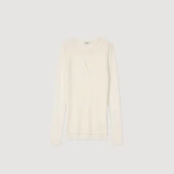 Femme SANDRO Pull Trompe L'œil En Laine