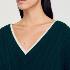 Femme SANDRO Pull Trompe L'œil En Maille