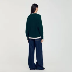 Femme SANDRO Pull Trompe L'œil En Maille