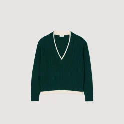 Femme SANDRO Pull Trompe L'œil En Maille