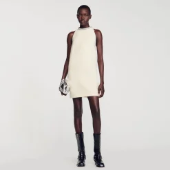 Femme SANDRO Robe à Col Bijoux