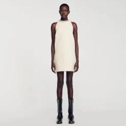 Femme SANDRO Robe à Col Bijoux