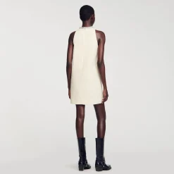 Femme SANDRO Robe à Col Bijoux