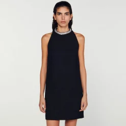 Femme SANDRO Robe à Col Bijoux