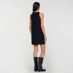 Femme SANDRO Robe à Col Bijoux