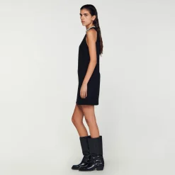 Femme SANDRO Robe à Col Bijoux