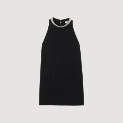 Femme SANDRO Robe à Col Bijoux