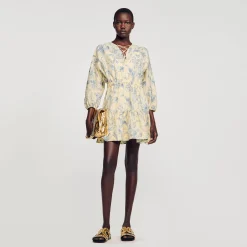 Femme SANDRO Robe à Imprimé Fleuri