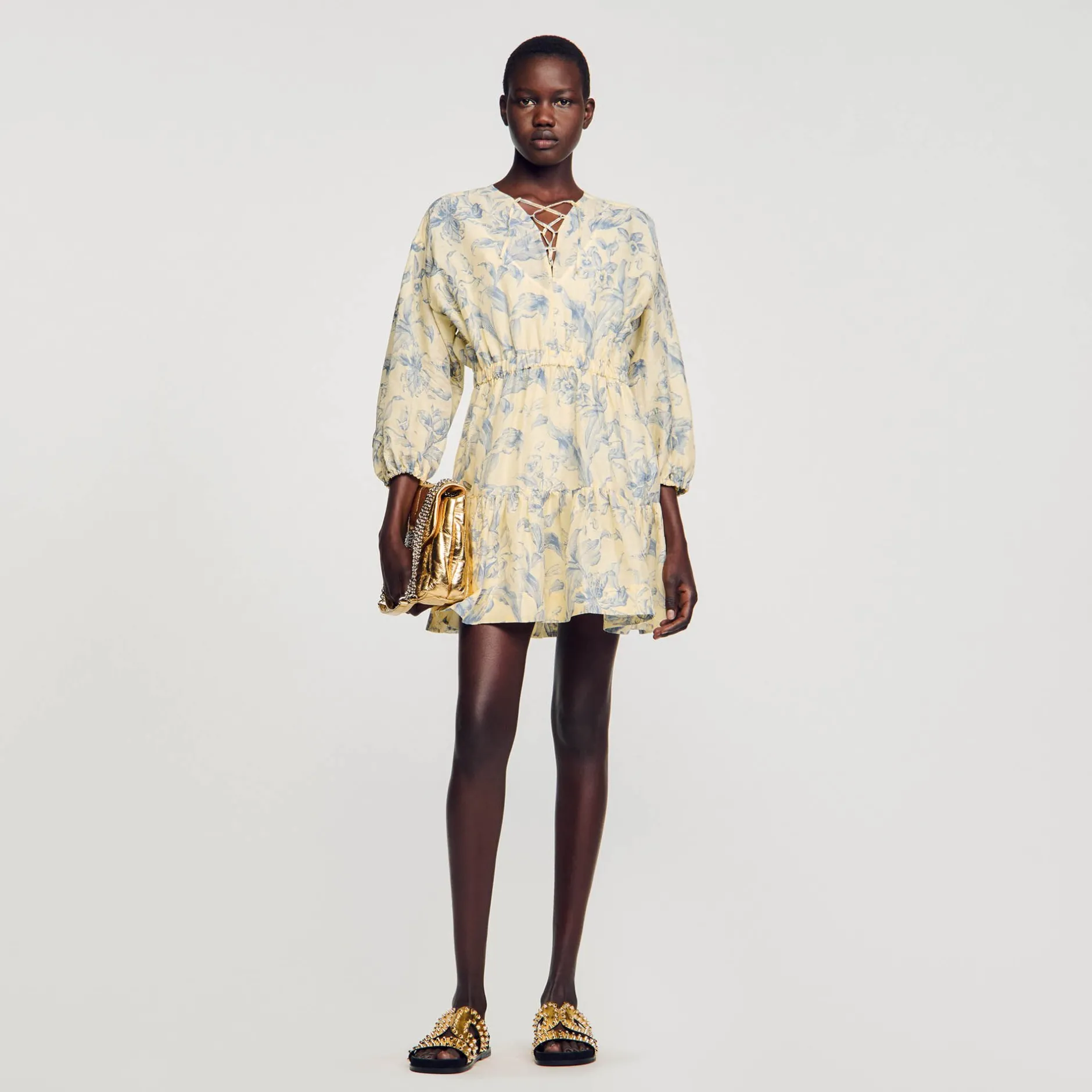 Femme SANDRO Robe à Imprimé Fleuri