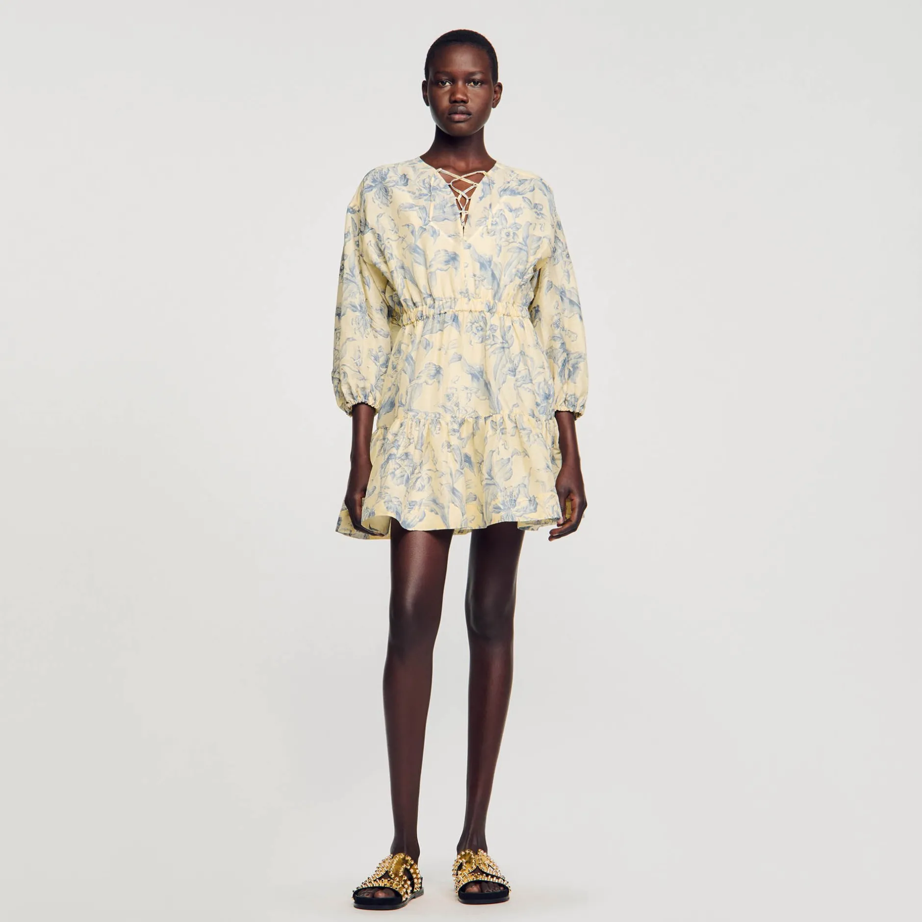 Femme SANDRO Robe à Imprimé Fleuri