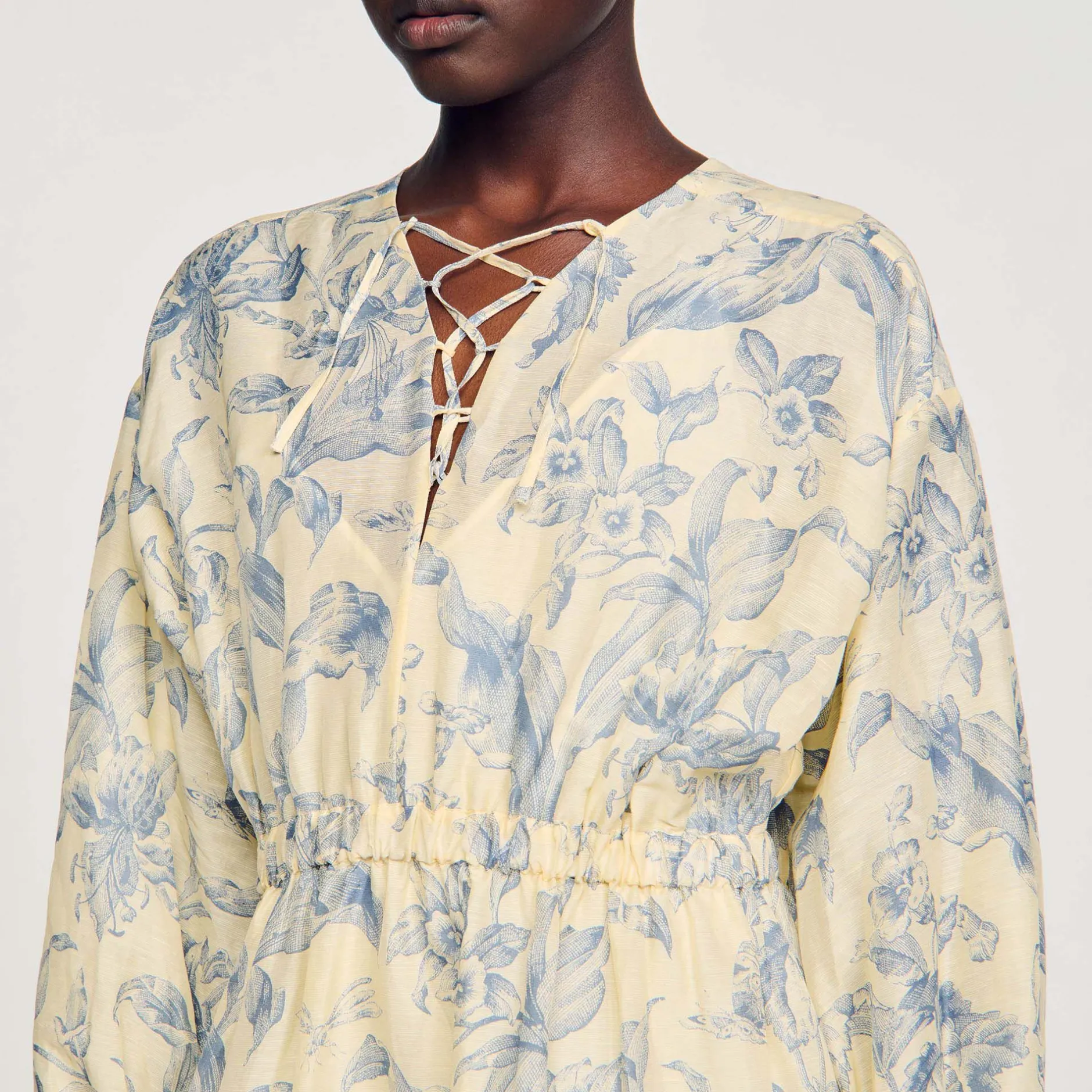 Femme SANDRO Robe à Imprimé Fleuri