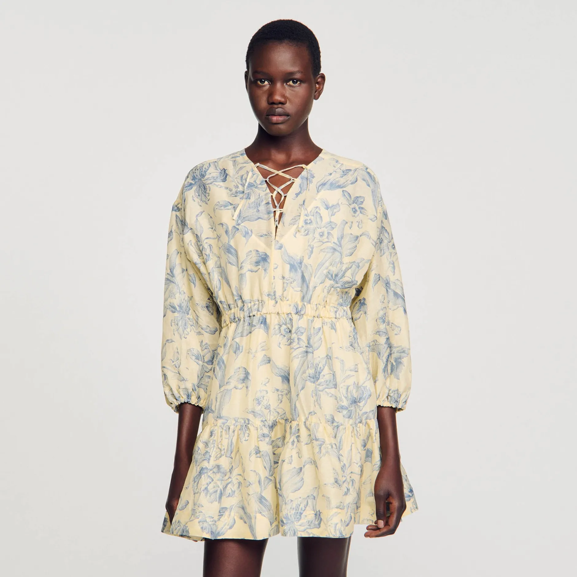 Femme SANDRO Robe à Imprimé Fleuri
