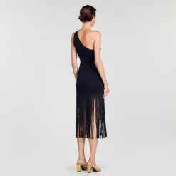 Femme SANDRO Robe Asymétrique à Franges