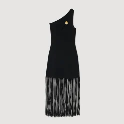 Femme SANDRO Robe Asymétrique à Franges