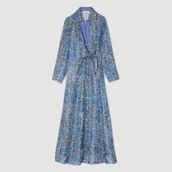 Femme SANDRO Robe Chemise Midi à Imprimé Fleuri