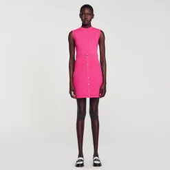 Femme SANDRO Robe Courte à Boutons